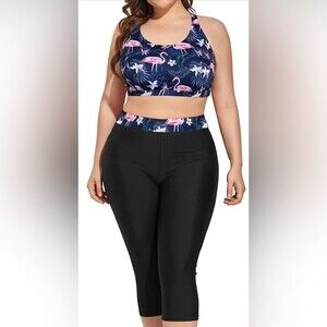 Women’s 3 Piece Plus Size Swimsuits for Women Tankini Tops with Sports #…